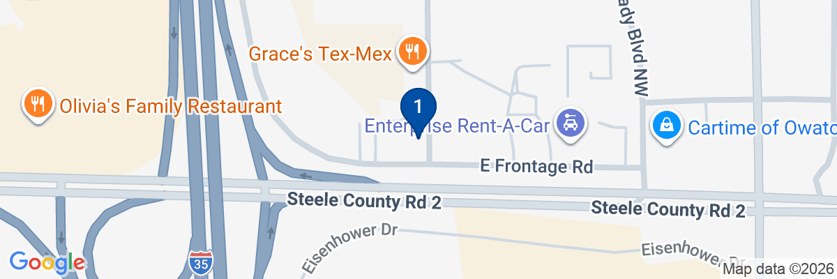 Map showing facility locations