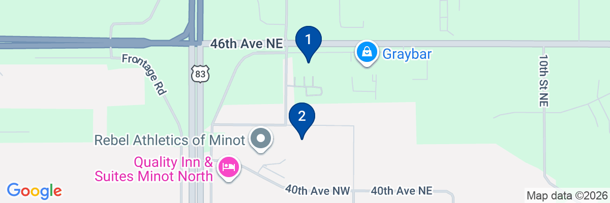 Map showing facility locations