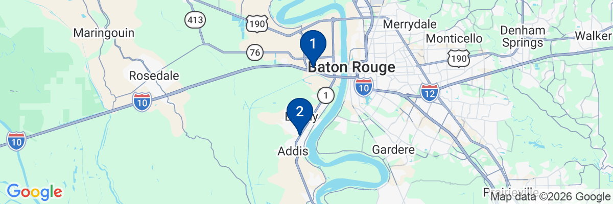 Map showing facility locations
