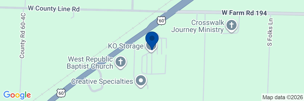 Map showing facility locations