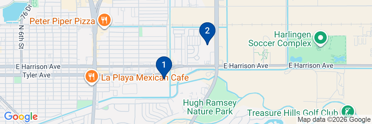 Map showing facility locations