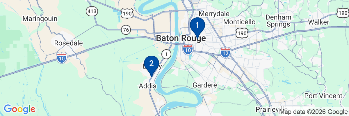 Map showing facility locations