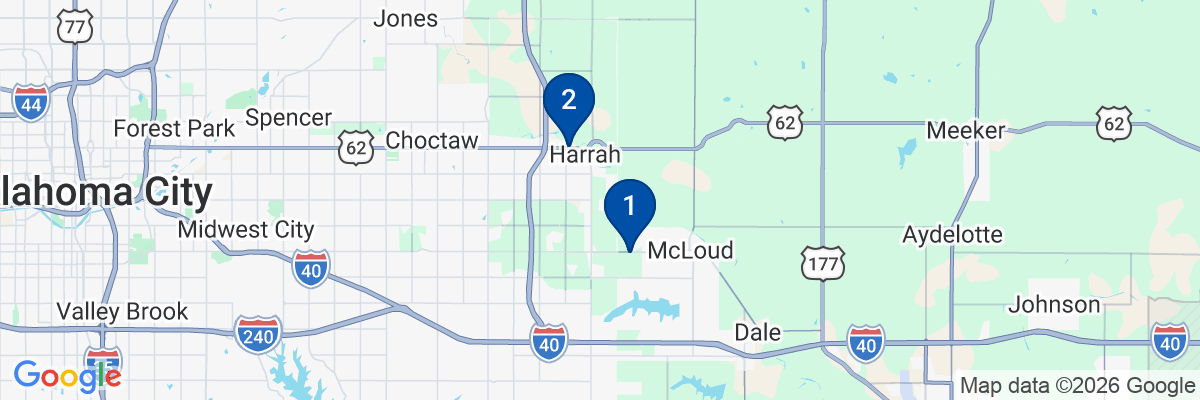 Map showing facility locations
