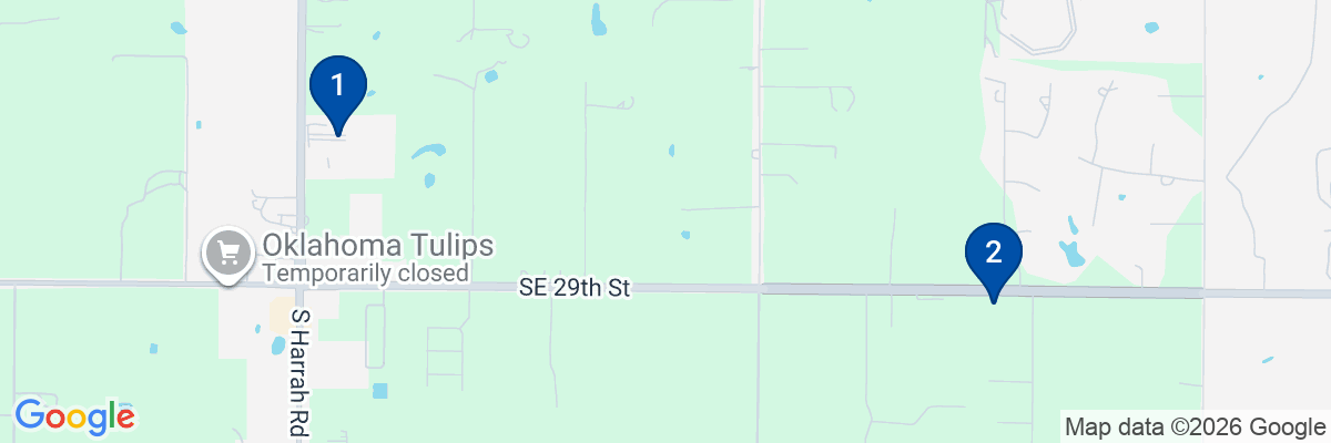 Map showing facility locations