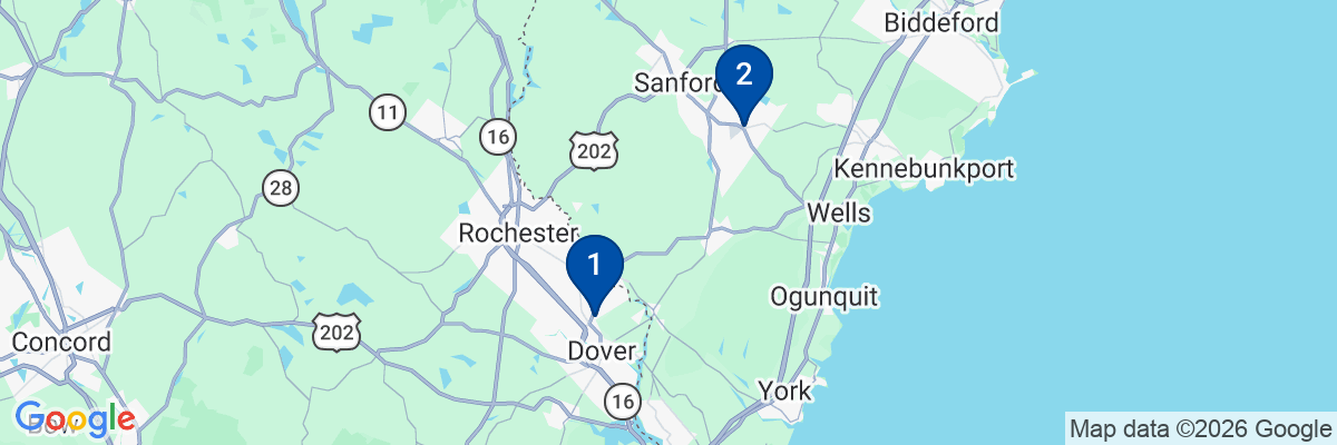 Map showing facility locations