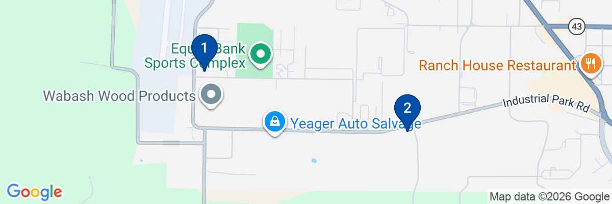 Map showing facility locations
