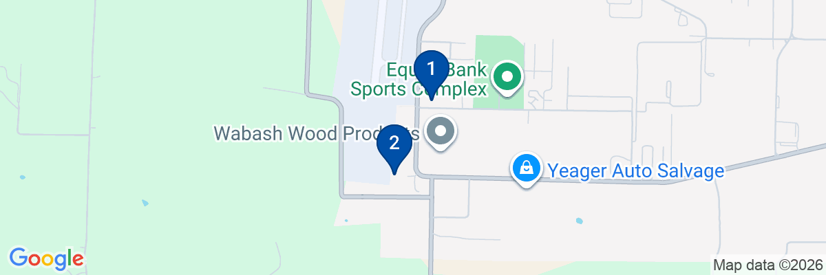 Map showing facility locations