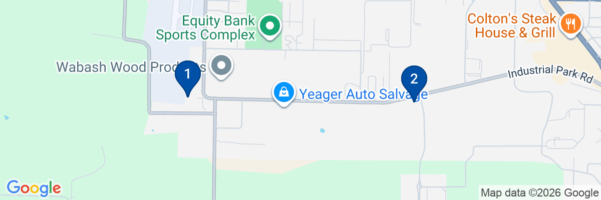 Map showing facility locations