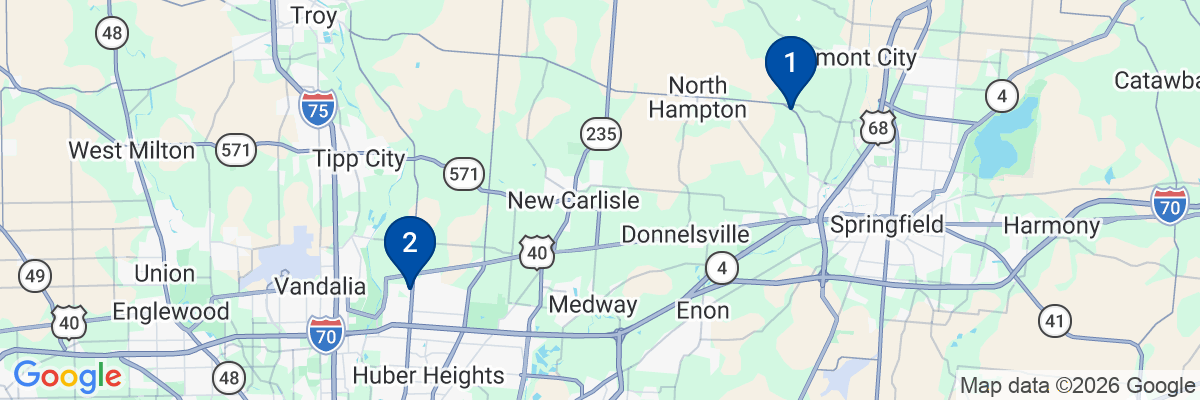 Map showing facility locations