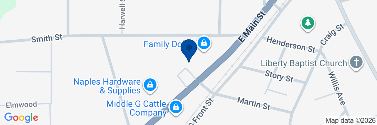Map showing facility locations
