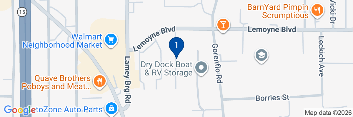 Map showing facility locations