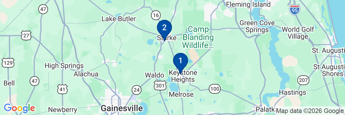 Map showing facility locations