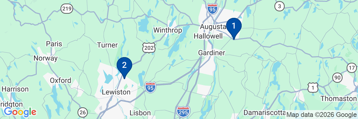 Map showing facility locations