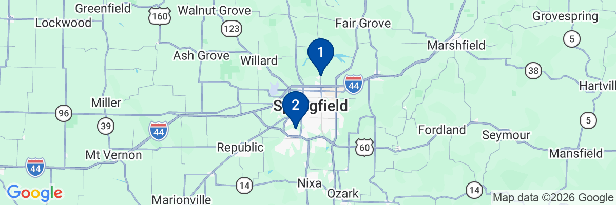 Map showing facility locations