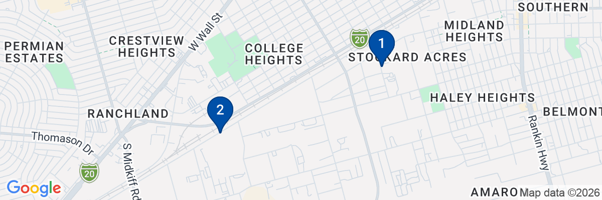 Map showing facility locations