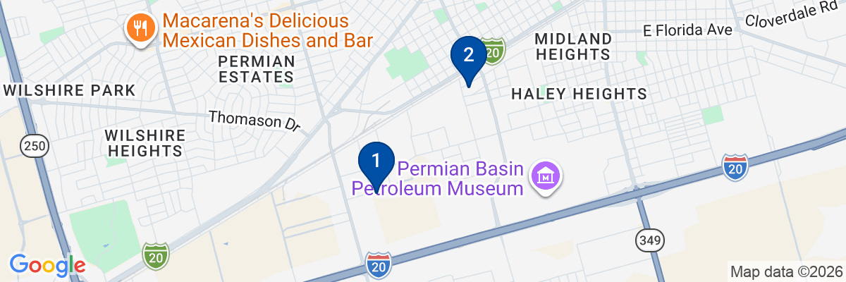 Map showing facility locations
