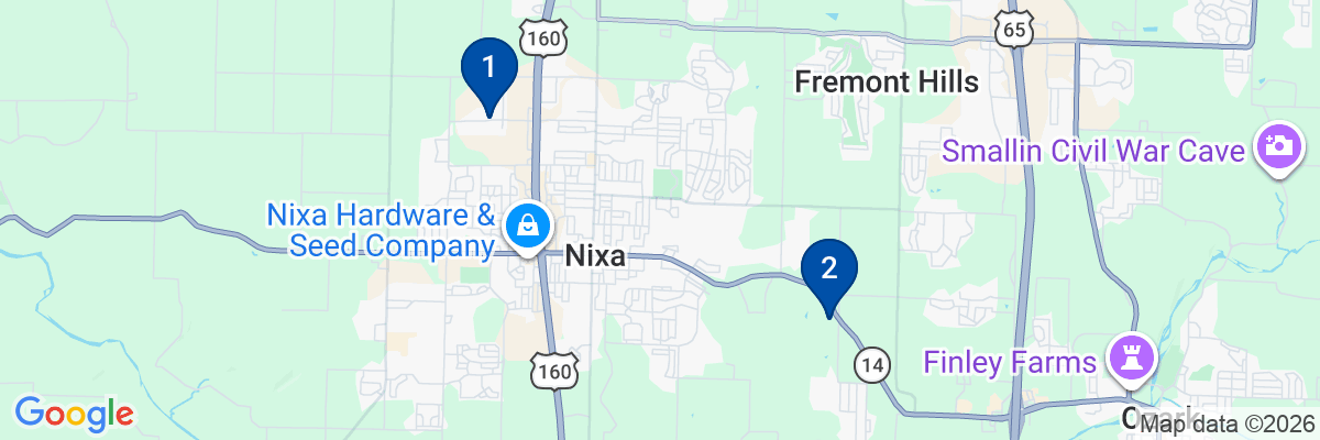 Map showing facility locations