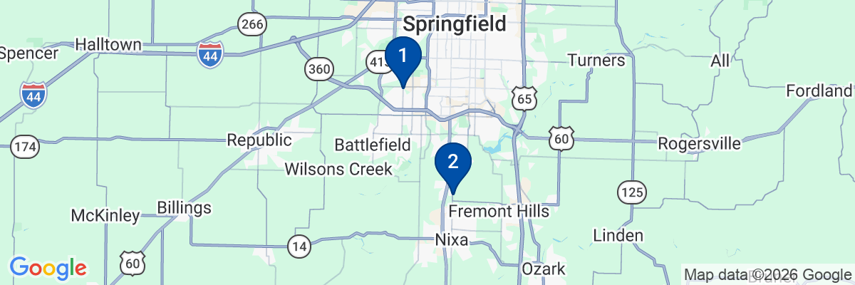 Map showing facility locations