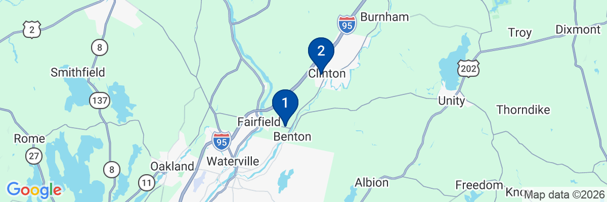 Map showing facility locations