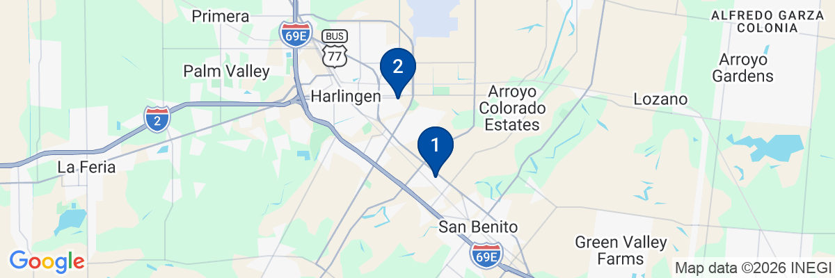Map showing facility locations