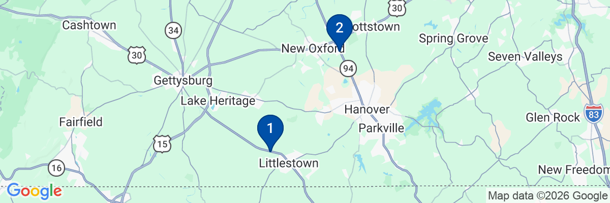 Map showing facility locations