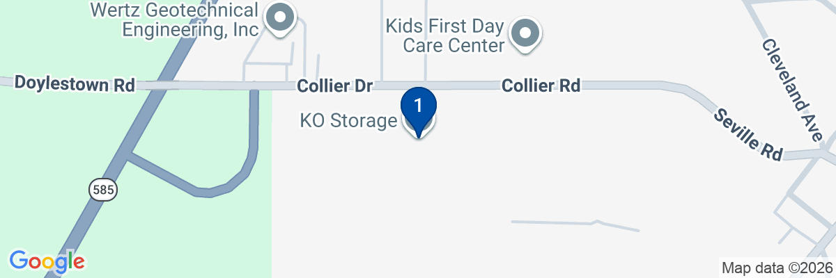Map showing facility locations