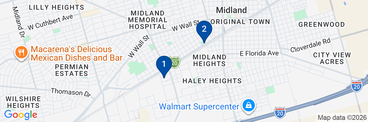 Map showing facility locations