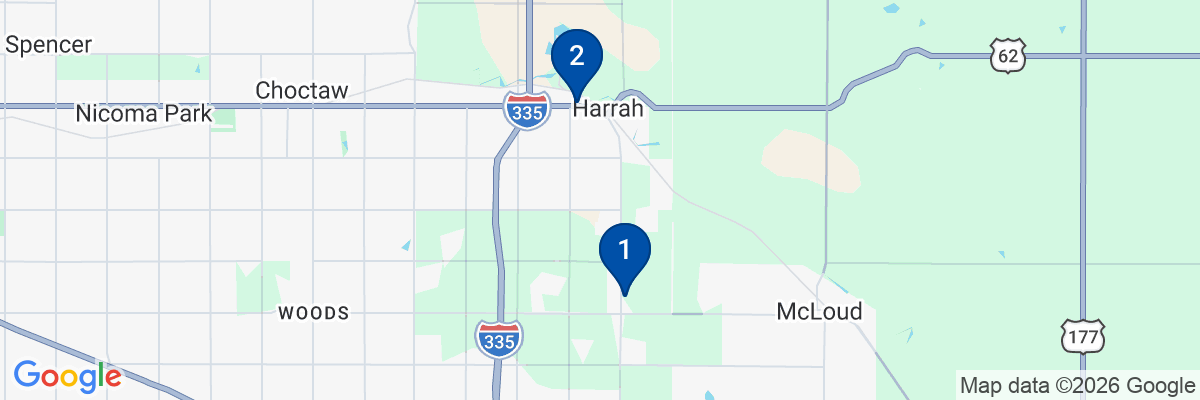 Map showing facility locations