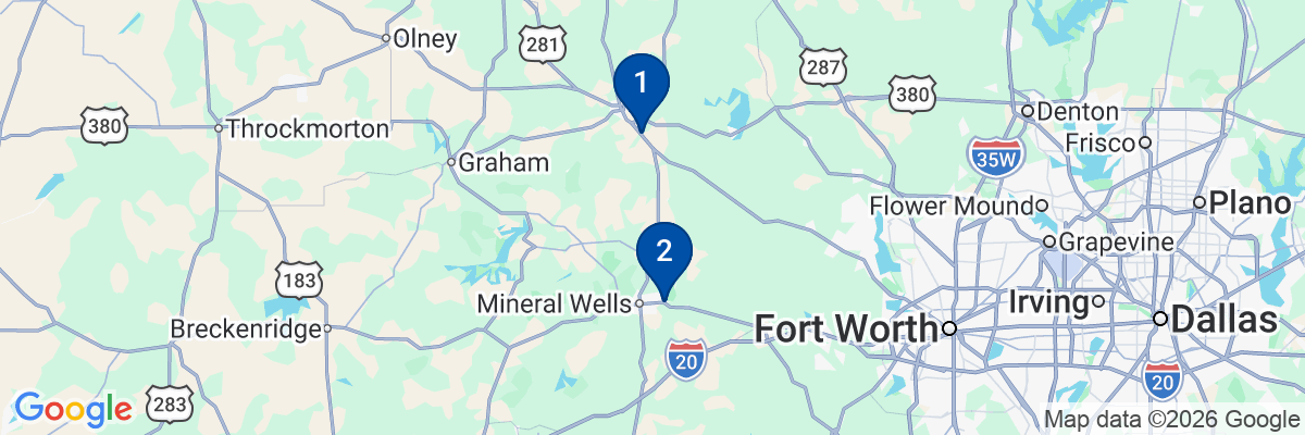Map showing facility locations