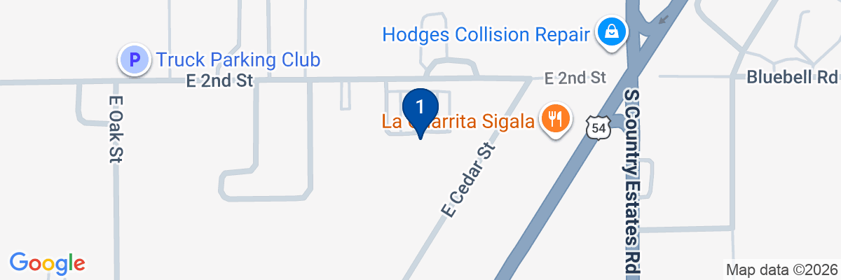 Map showing facility locations