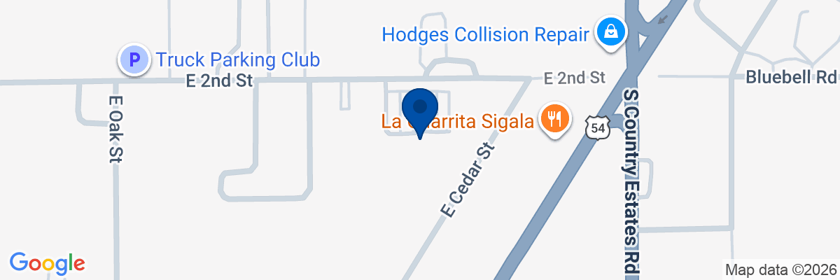 Map showing facility locations