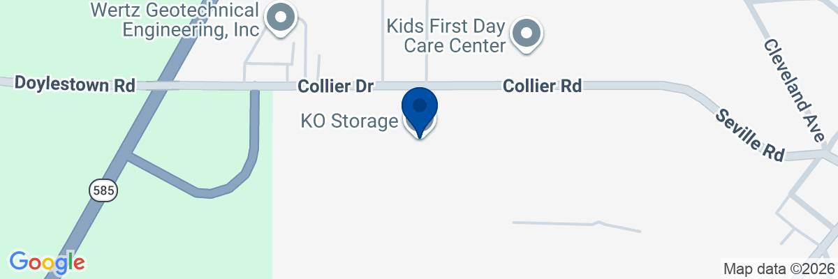 Map showing facility locations