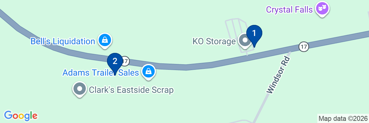 Map showing facility locations