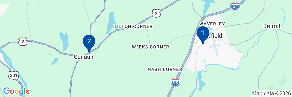 Map showing facility locations