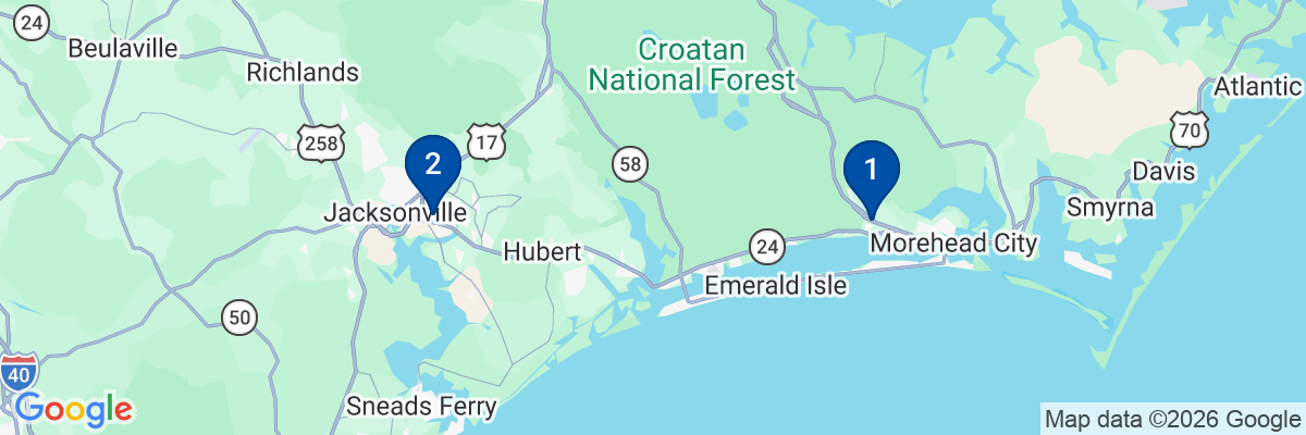 Map showing facility locations