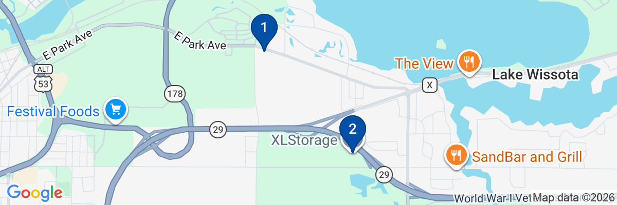 Map showing facility locations