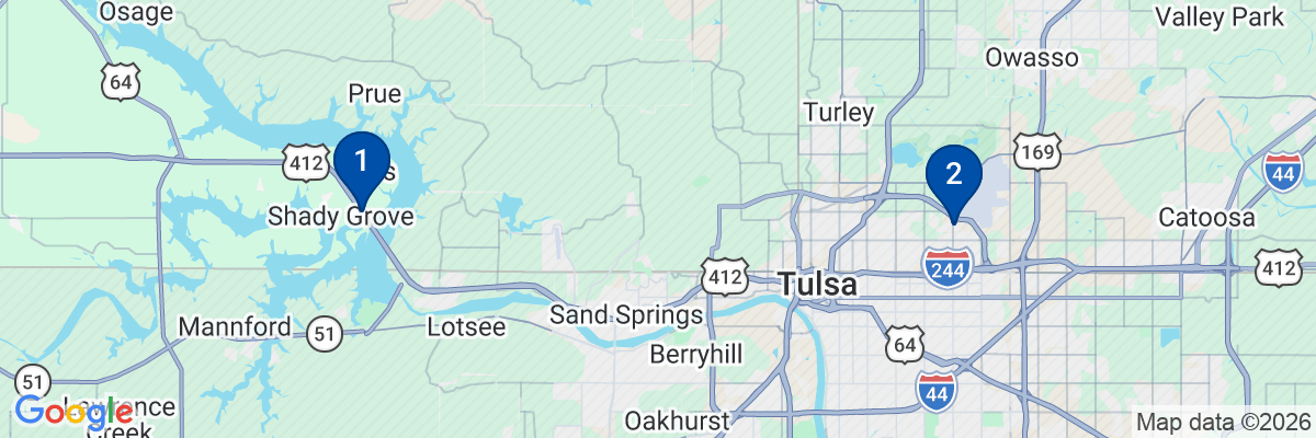 Map showing facility locations