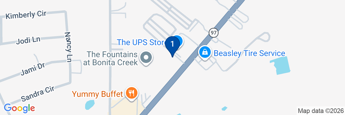 Map showing facility locations
