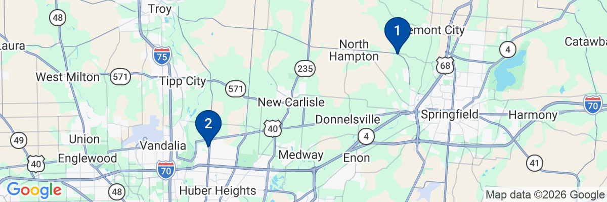 Map showing facility locations