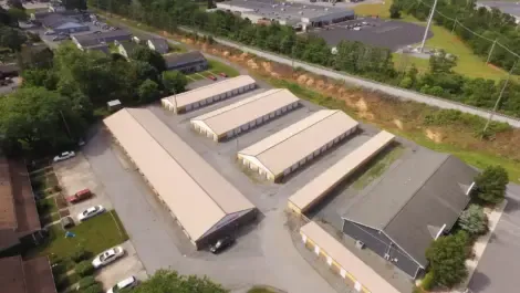 Aerial view of the storage unit blocks