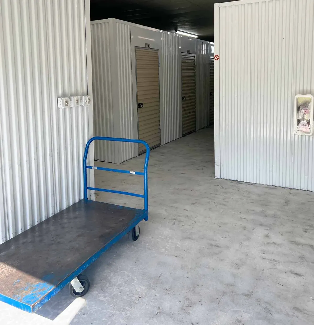 Dollie in storage unit facility